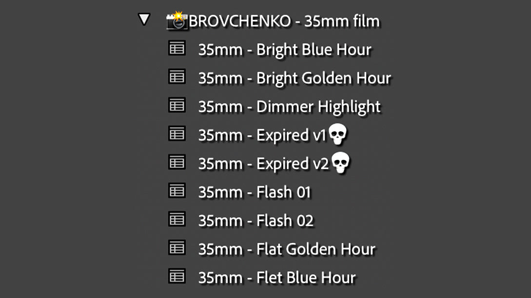 35mm Film Preset Pack